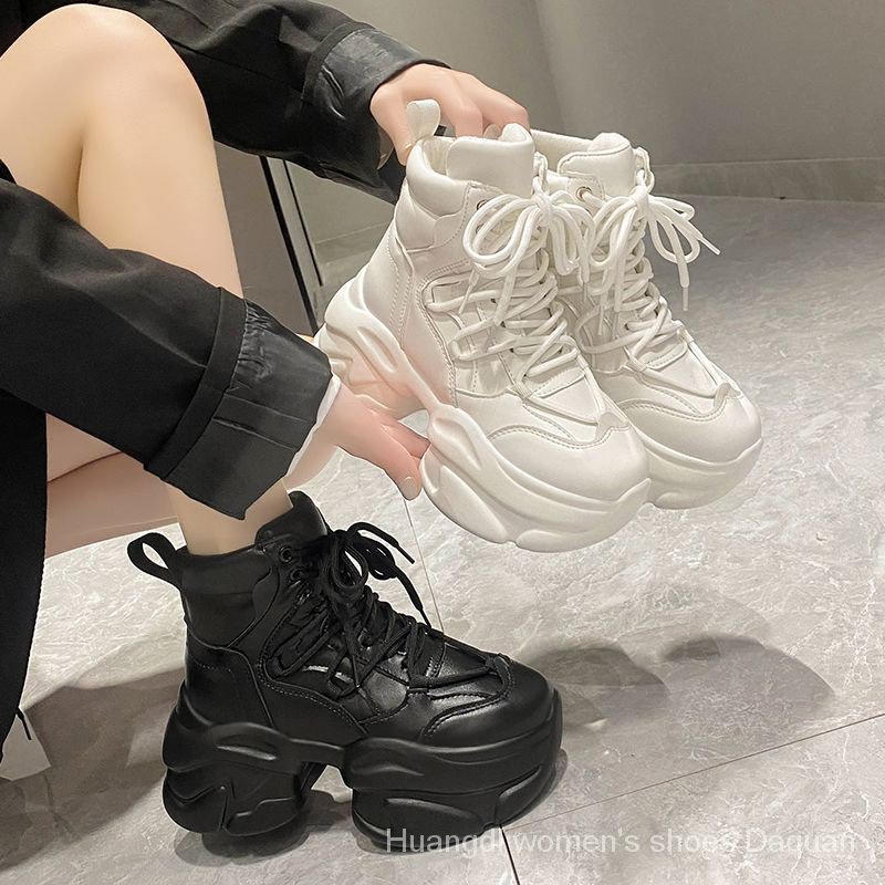 Mới Giày Thể Thao Đế Dày 8cm Tăng Chiều Cao Thời Trang Thu Đông Cho Nữ