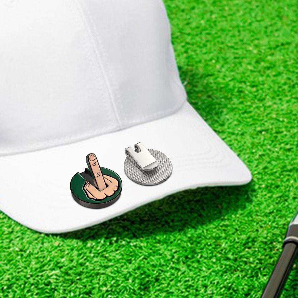 Mmluck Đánh Dấu Bóng golf Ngón Giữa Bằng Kim Loại Màu Xanh Lá Cây Vui Nhộn Đánh Dấu Vị Trí Bóng Gôn Hình Ngón Giữa Ngón Giữa Vui Nhộn