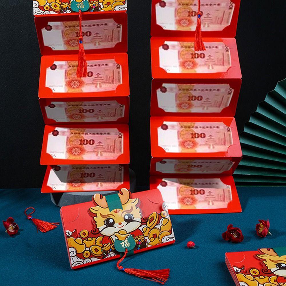 1 Bao Lì Xì Năm Con Rồng Màu Đỏ Phong Cách Trung Hoa