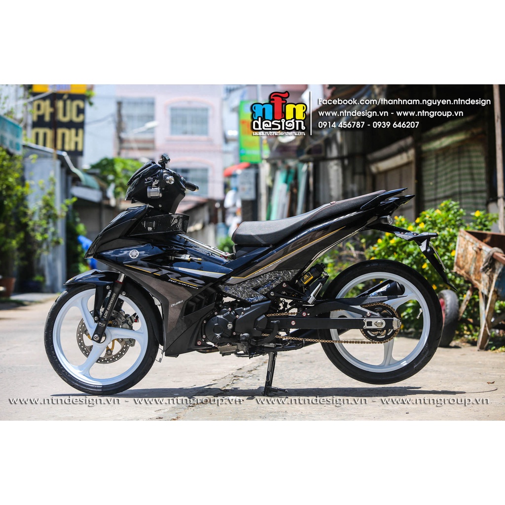 Tem rời Exciter 150 đen mẫu RC xám vàng chuẩn form xe dễ dán - không bay maù