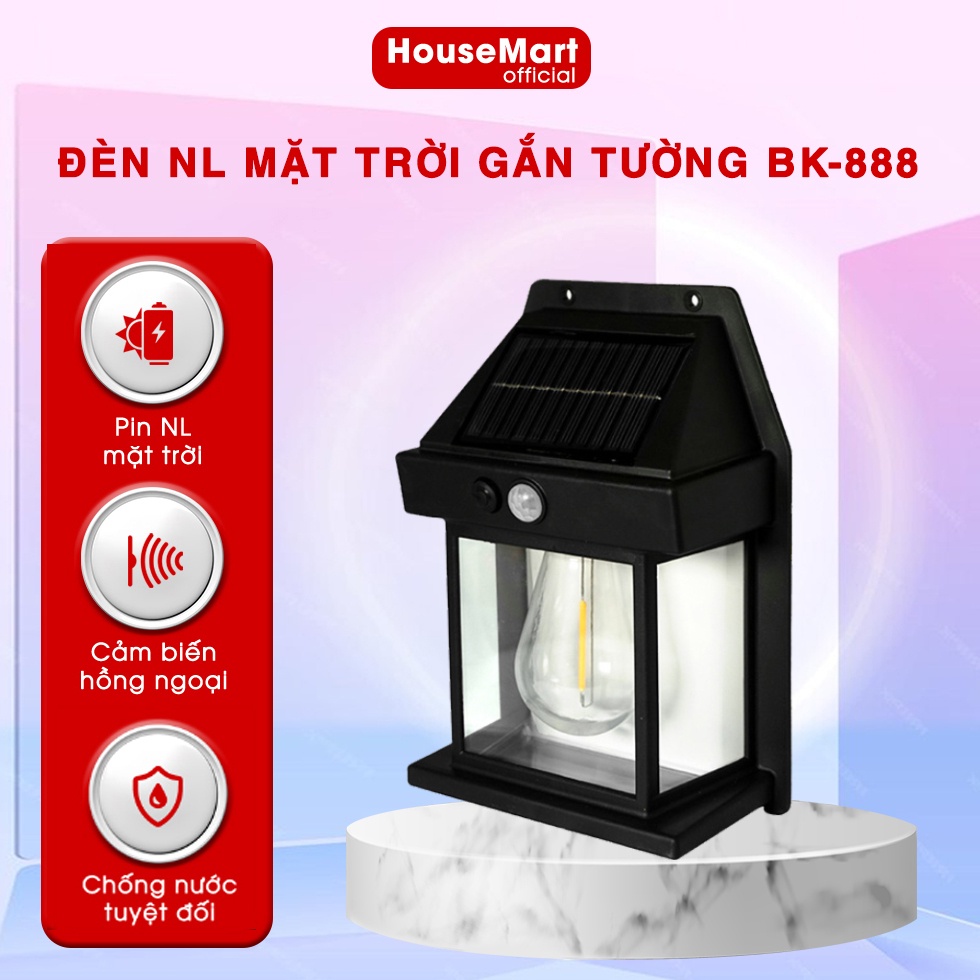 Đèn Năng Lượng Mặt Trời BK-888, Đèn Tích Điện Năng Lượng Mặt Trời Treo Tường Có Cảm Biến chuyển động
