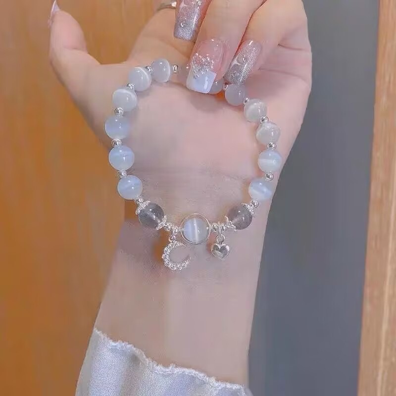 Vòng Tay Chuỗi Hạt Đá opal Nhân Tạo Nhiều Màu Sắc Hình Bướm Thời Trang