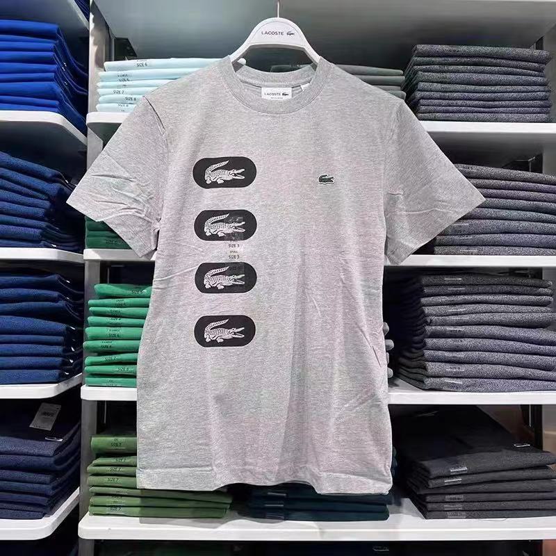 Áo Thun Tay Ngắn Cổ Tròn In Nhãn Hiệu + Thẻ Thời Trang Cho Nam