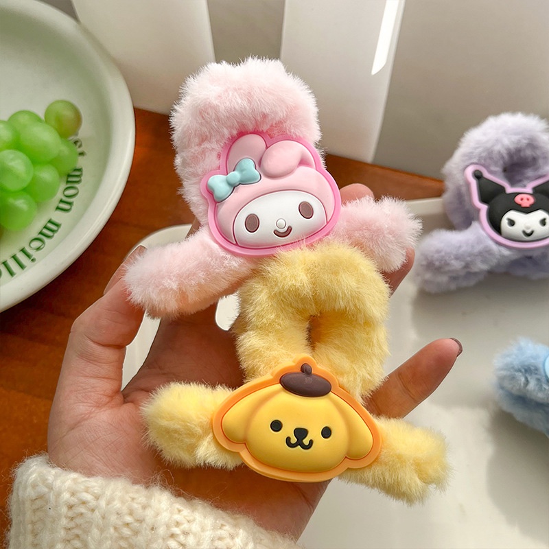 Kẹp Tóc Lông Xù Kiểu Hoạt Hình Đáng Yêu Cho Bé Gái Mùa Thu Đông 2023