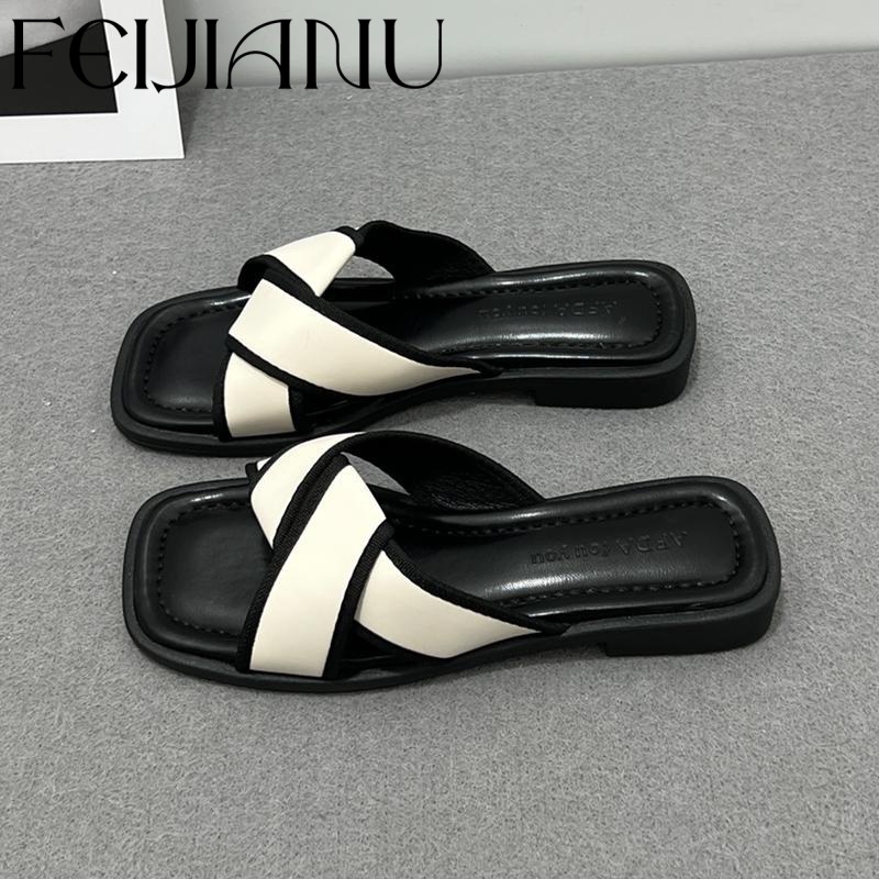 FEIJIANU  dép nữ giày sandal nữ dép đế cao đi biển Thoải Mái Thời Trang Mùa Hè Cho Nữ B28G0RE 45Z231106