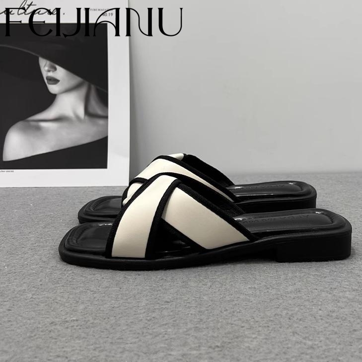 FEIJIANU  dép nữ giày sandal nữ dép đế cao đi biển Thoải Mái Thời Trang Mùa Hè Cho Nữ B28G0RE 45Z231106