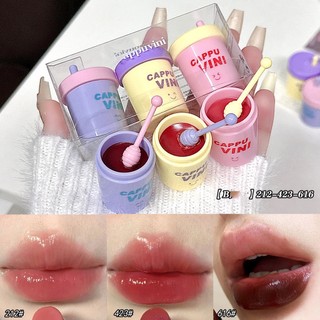 Bộ 3 món gồm cốc trà sữa / ly thủy tinh có gương soi