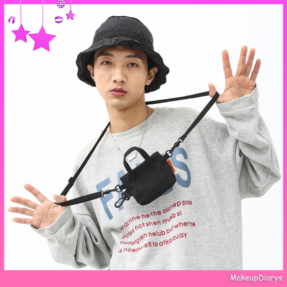 ★ Đồ Trang Điểm Trang Điểm ★ Túi Xách nylon Màu Sắc Trơn Thân Thiện Với Môi Trường Phong Cách retro unisex