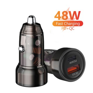 Tẩu sạc điện thoại trên ô tô 48w qc3.0 2 cổng usb type c