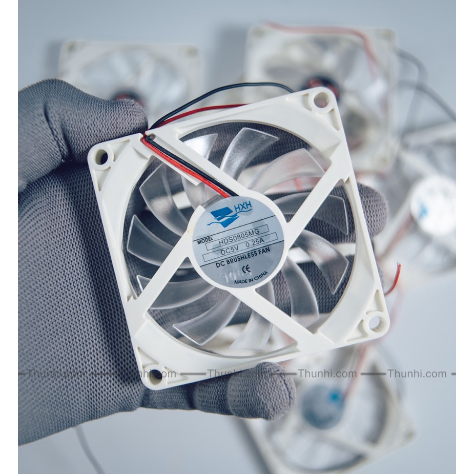 Quạt Tản Nhiệt 8cm mỏng 1.1cm 5V/12V chạy rất êm