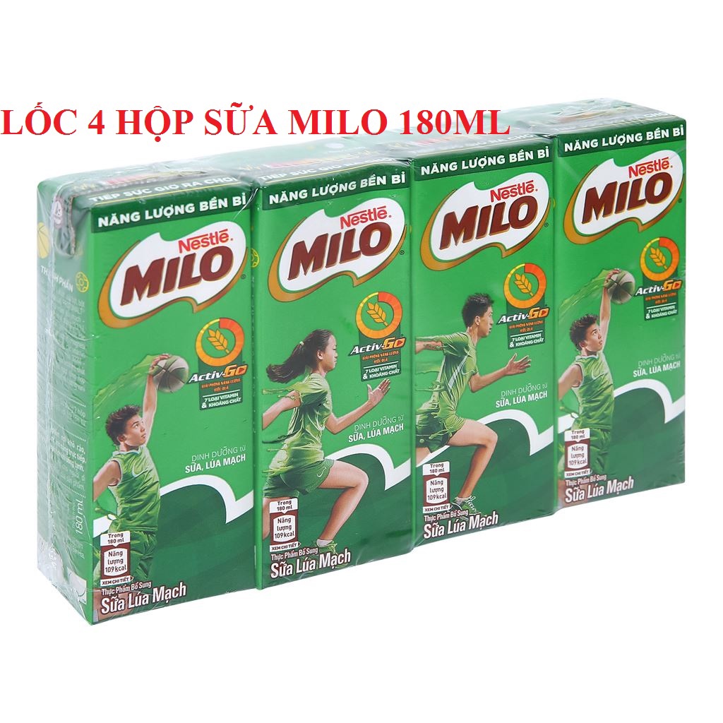 [DATE MỚI] LỐC 4 HỘP SỮA MILO TO 180ML