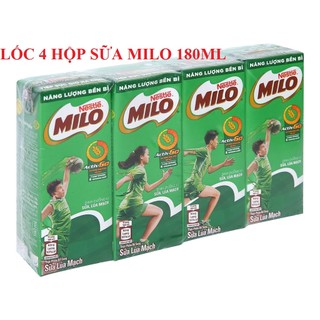 Lốc 4 hộp sữa milo to 180ml