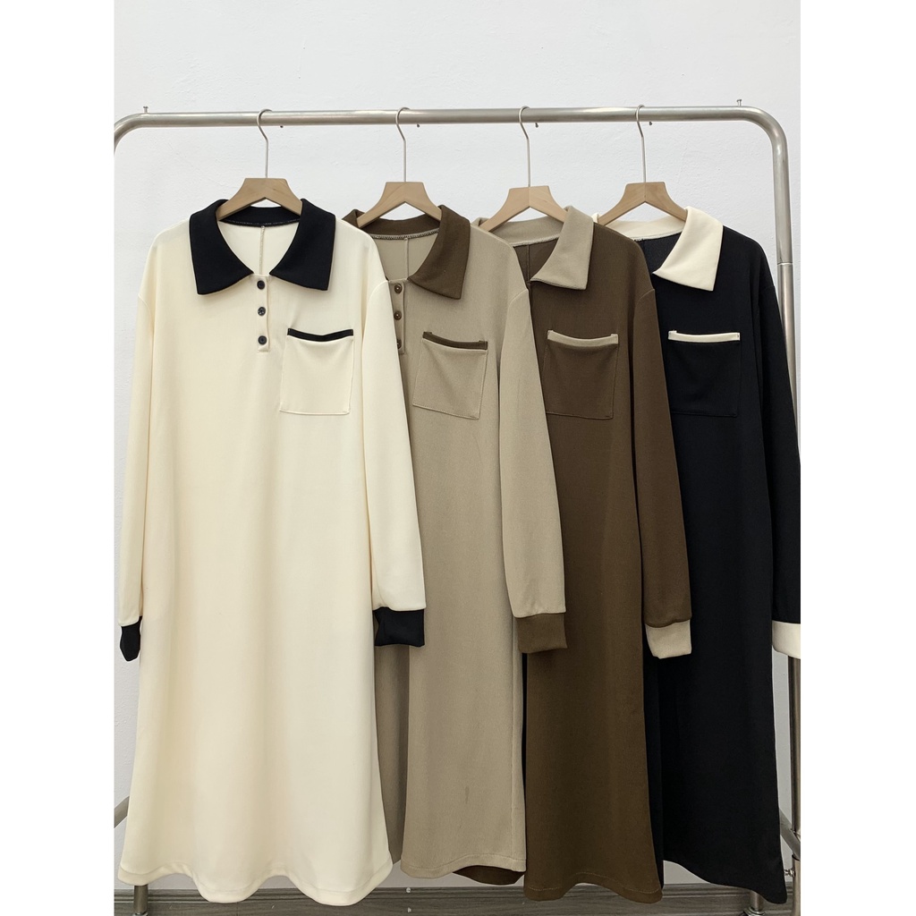 Váy polo phối cổ dáng suông xẻ sau V820 SUSSTORE