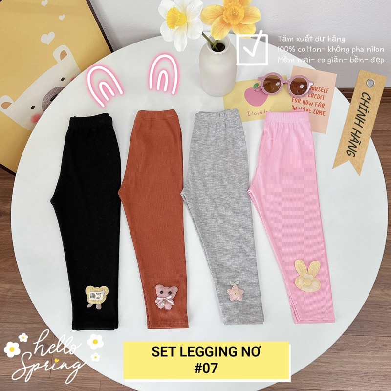 SET 4 QUẦN LEGGING TĂM DÀI HOẠ TIẾT CHO BÉ