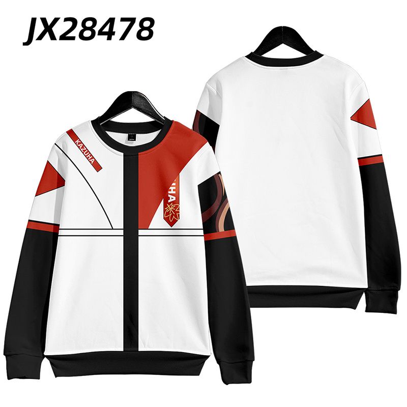 Genshin Áo hoodie Tay Dài In Hình kaedehara kazuha 3d Có Khóa Kéo Thời Trang Thường Ngày unisex