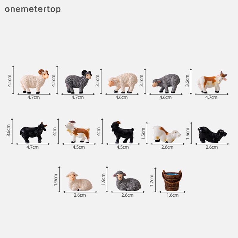 Onemeter Tượng Cừu Dê Nhân Tạo Mini Trang Trí Tiểu Cảnh Để Bàn