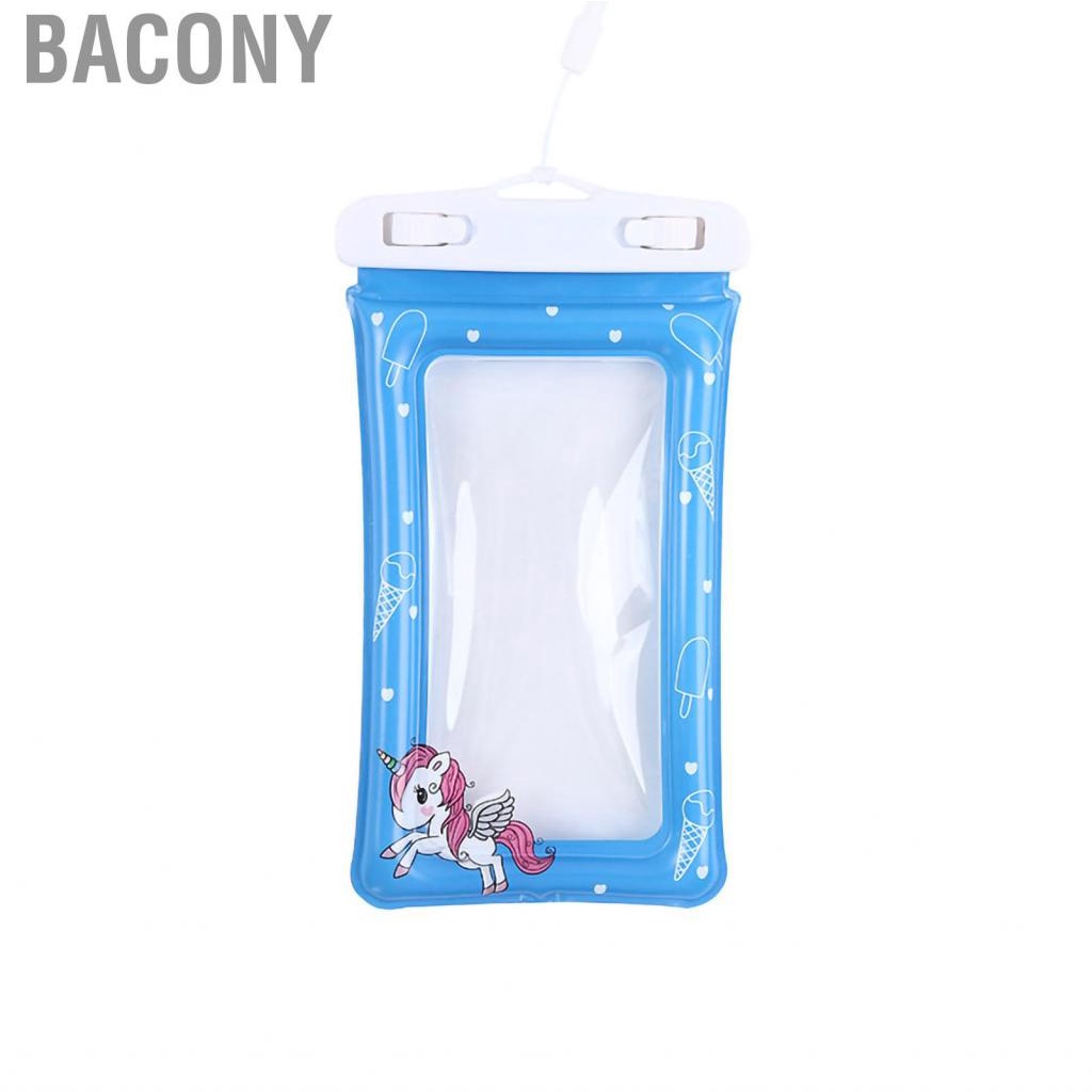 Bacony Floating Waterproof Phone Pouch Case Transparent Support Touch Screen for Water Sports Swimming