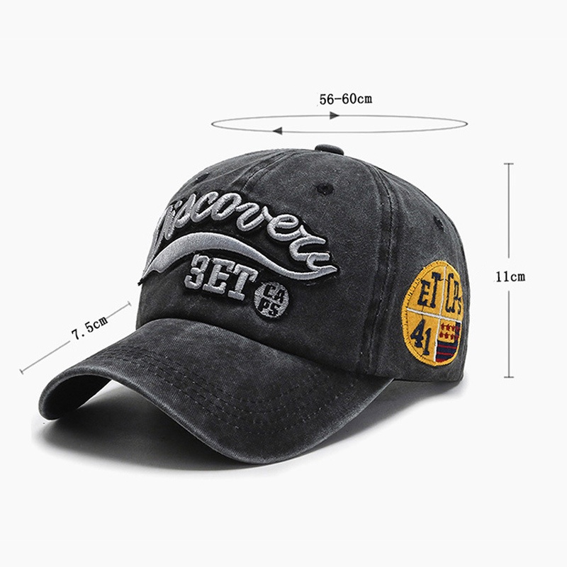 Mũ Lưỡi Trai denim Thêu Chữ Thời Trang