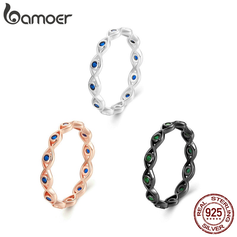 Bamoer Nhẫn Bạc 925 Hình Mắt Quỷ Thời Trang Cho Nữ