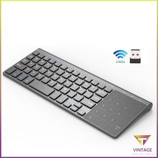 Thin 2.4Ghz Usb Wireless Mini Keyboard With Number Touchpad Numeric Keypad [A/2]