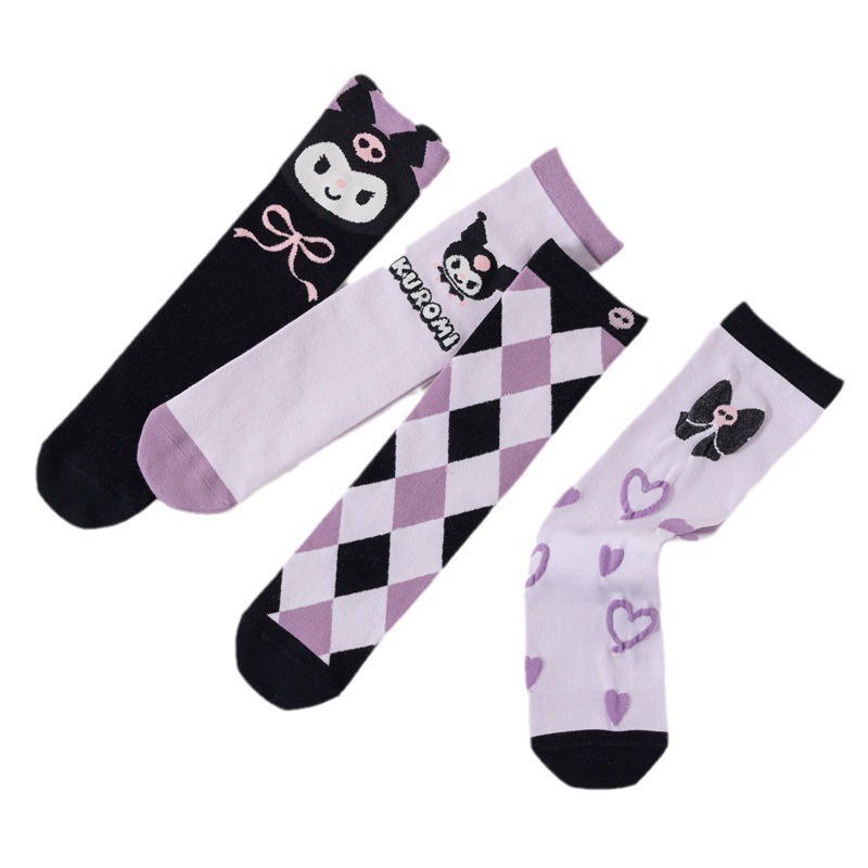 Vớ cotton Cổ Trung Họa Tiết Hoạt Hình sanrio Nhật Bản Dễ Phối Đồ Cho Bé