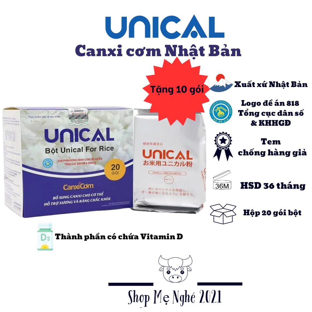 Kèm 10 gói mỗi hộp Canxi cơm Nhật Bản- Unical for rice