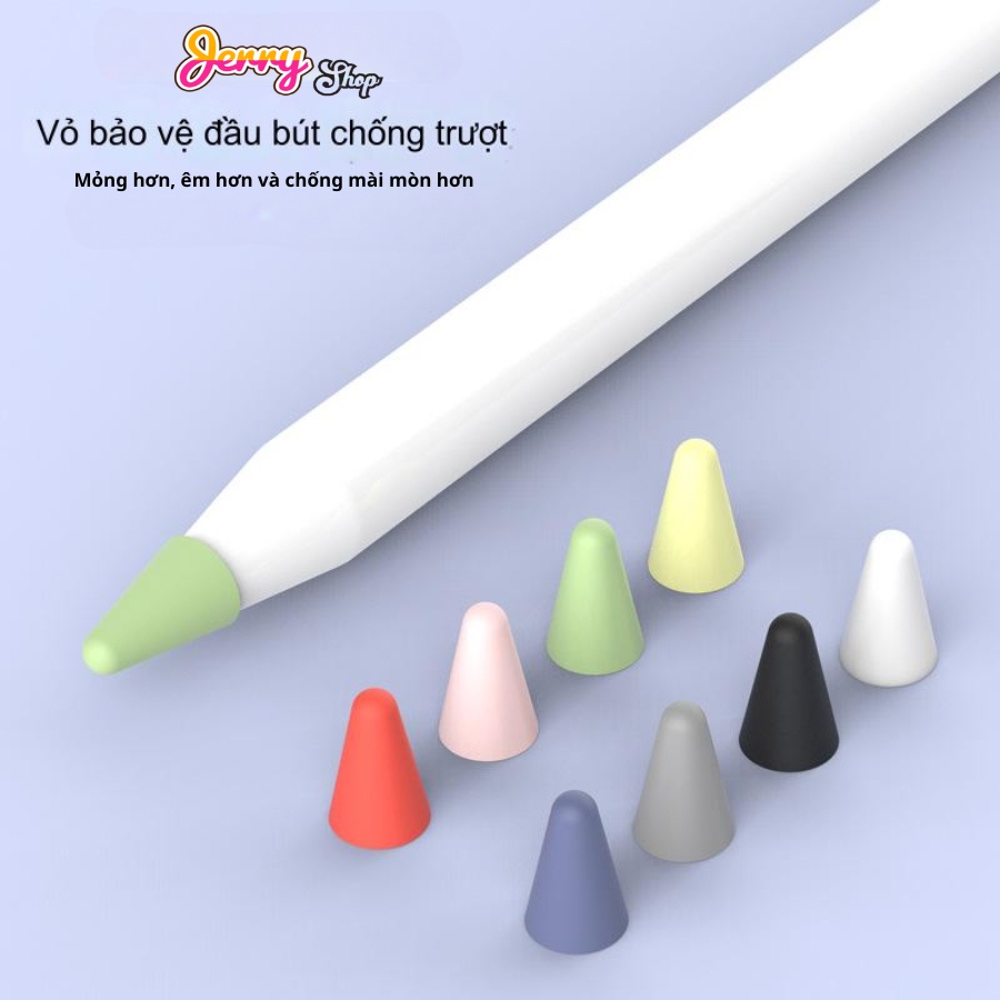 Vỏ Đầu Bút Chì Apple Pencil 1/2, Vỏ Bút Cảm Ứng, Vỏ Bảo Vệ Silicon Chống Rơi Và Chống Mài Mòn-Jerry Shop