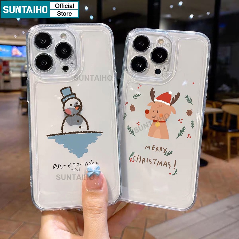 Suntaiho Ốp Điện Thoại tpu Mềm Chống Sốc Họa Tiết Giáng Sinh Cho iphone 15 14 12 13 11 pro max ip 7 8 plus iphon x xs xr xs max