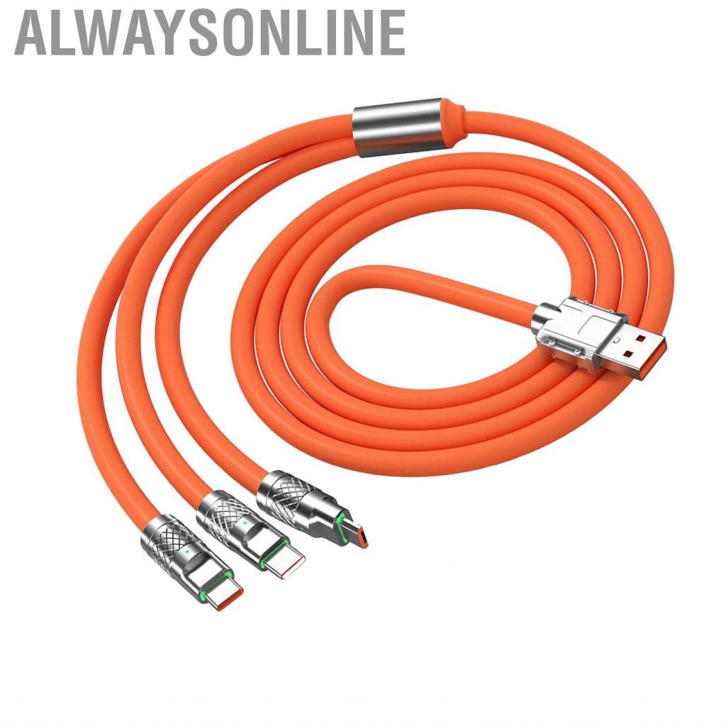 Alwaysonline 3.94ft 120W 3 In 1 Charging Cord For IOS Interface TYPE C Hot