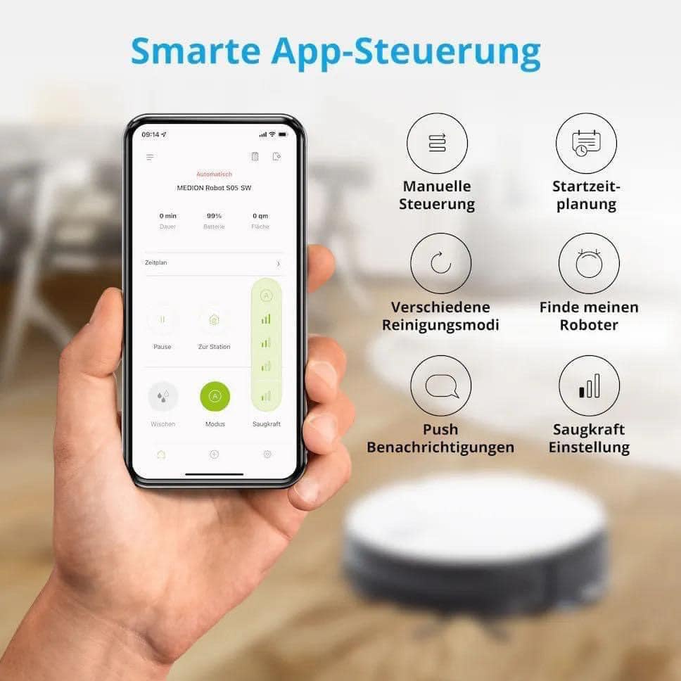 Robot hút bụi lau nhà Medion S05 SW Germany model 2023 - HANGDUC88