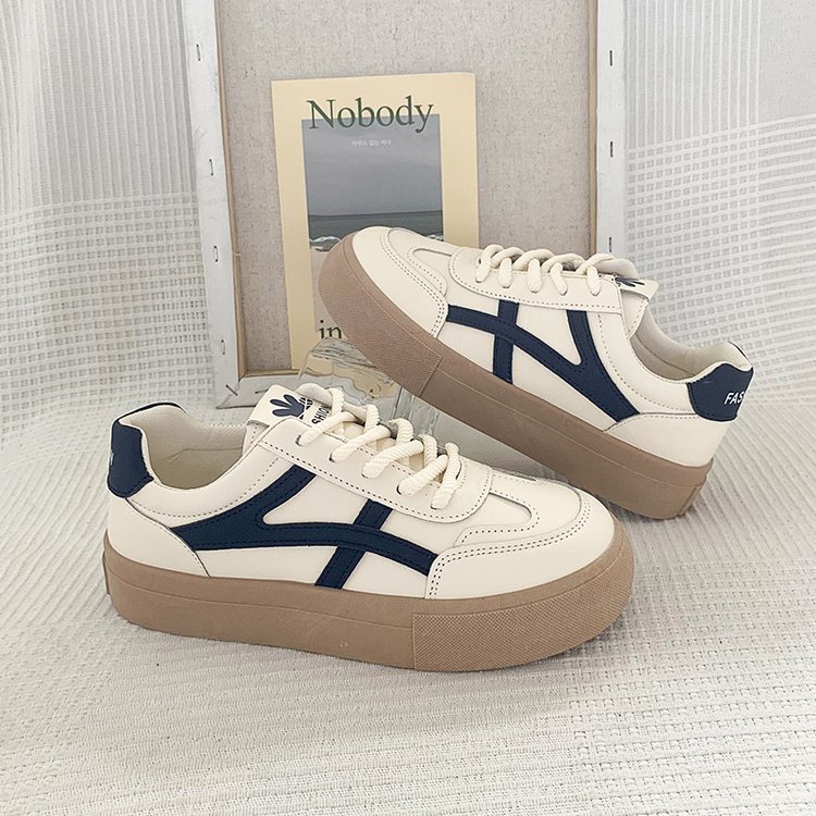 Giày Thể Thao Đế Bằng Màu Trắng Thời Trang Cho Nữ