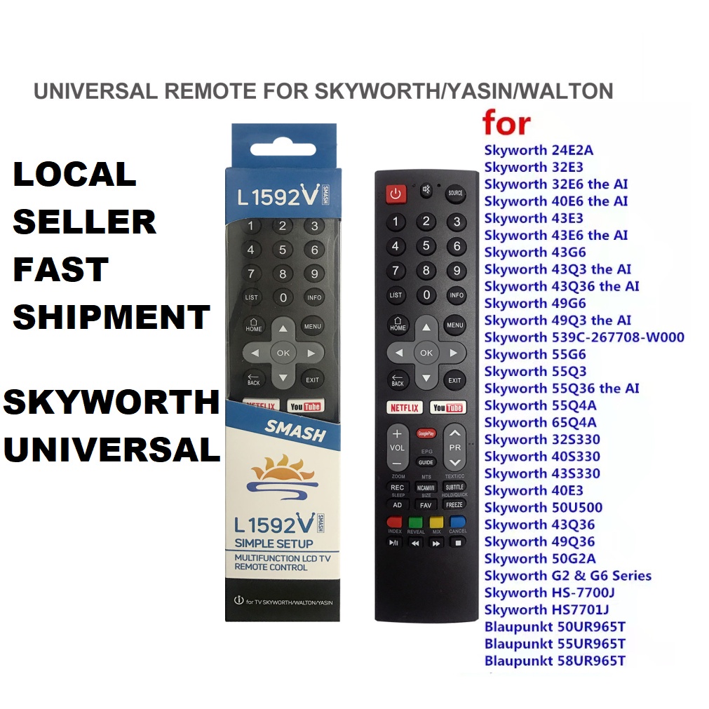 ĐA NĂNG CHO TẤT CẢ Skyworth Coocaa Android Smart TV Remote Với Netflix YouTube Google Play Nút