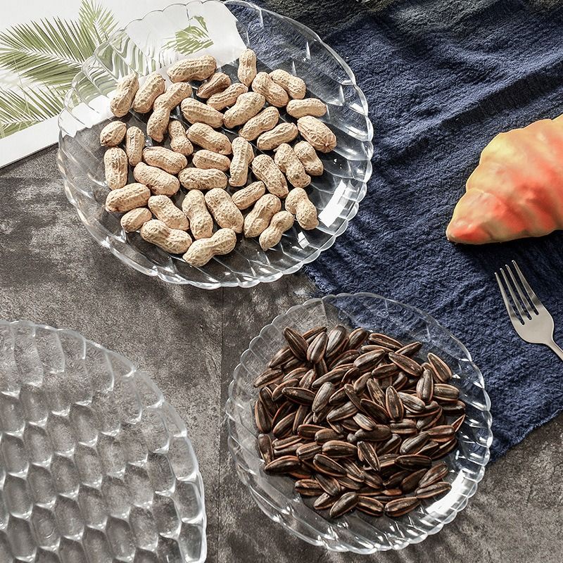 Set 3 đĩa PET đựng thức ăn vân vảy cá phong cách Bắc Âu 18/23/27.5cm