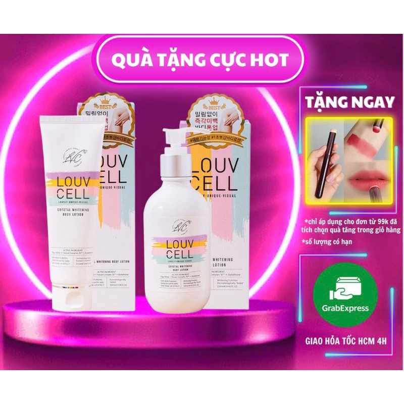 Dưỡng Thể Trắng Da LOUV CELL Crystal Whitening Body Lotion ❤️ MERRY COMESTIC – NHÀ PHÂN PHỐI CHÍNH THỨC TẠI VIỆT NAM