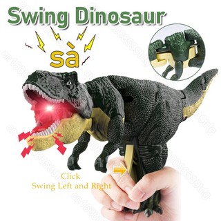 Children decompression dinosaur toy funny hand-operated telescopic spring swing dinosaur toys christmas gift for kids