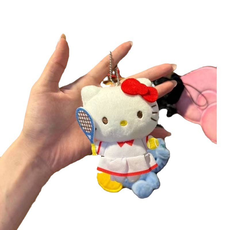 Ere1 Búp Bê Nhồi Bông Hình sanrio hello kitty Mặc Quần Vợt Cho Bé Gái
