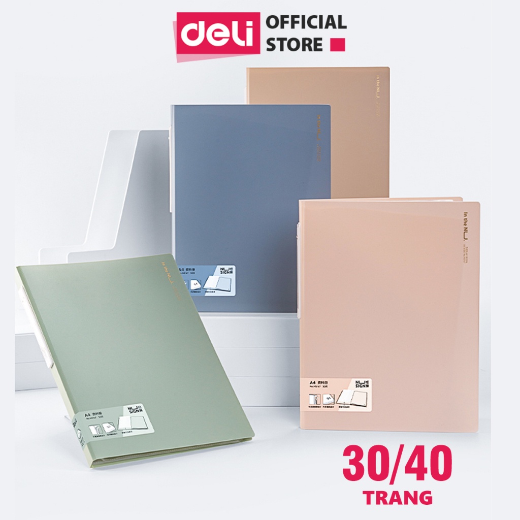 File Lá A4 Đựng Tài Liệu Nhiều Ngăn Deli - Tệp Đựng Tài Liệu 30/40 Lá Chất Liệu PP Cao Cấp Tiện Lợi Nhiều Màu Sắc