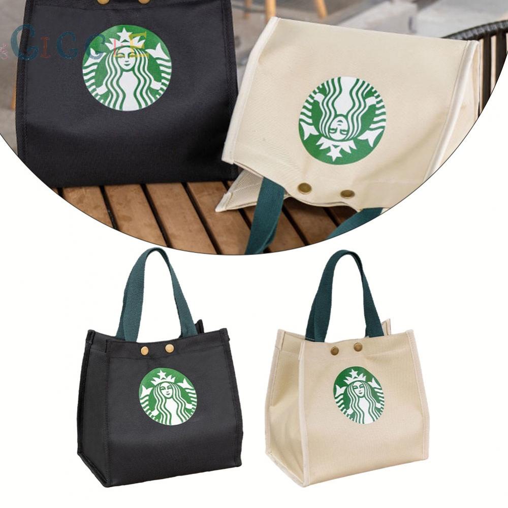 Lunch Bag Simple Solid Color Thickening Button Canvas Material Casual Daily