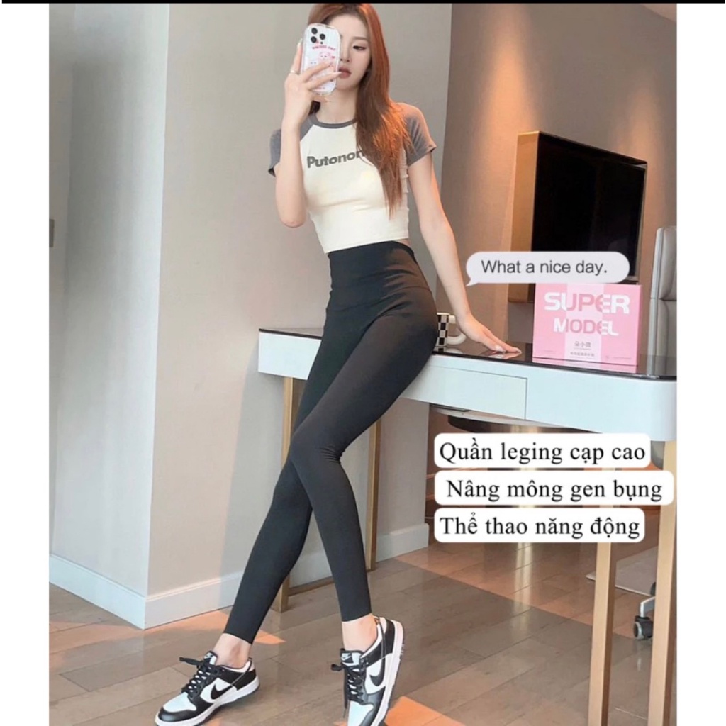 Quần Legging 6.0 Dáng Dài Cạp Cao Gen Bụng Nâng Mông Tôn Dáng Full Box Hộp Hồng Hàng Loại 1