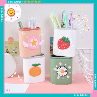 Lọ đựng bút hoạt hình để bàn làm việc, văn phòng kiểu dáng hàn quốc cute