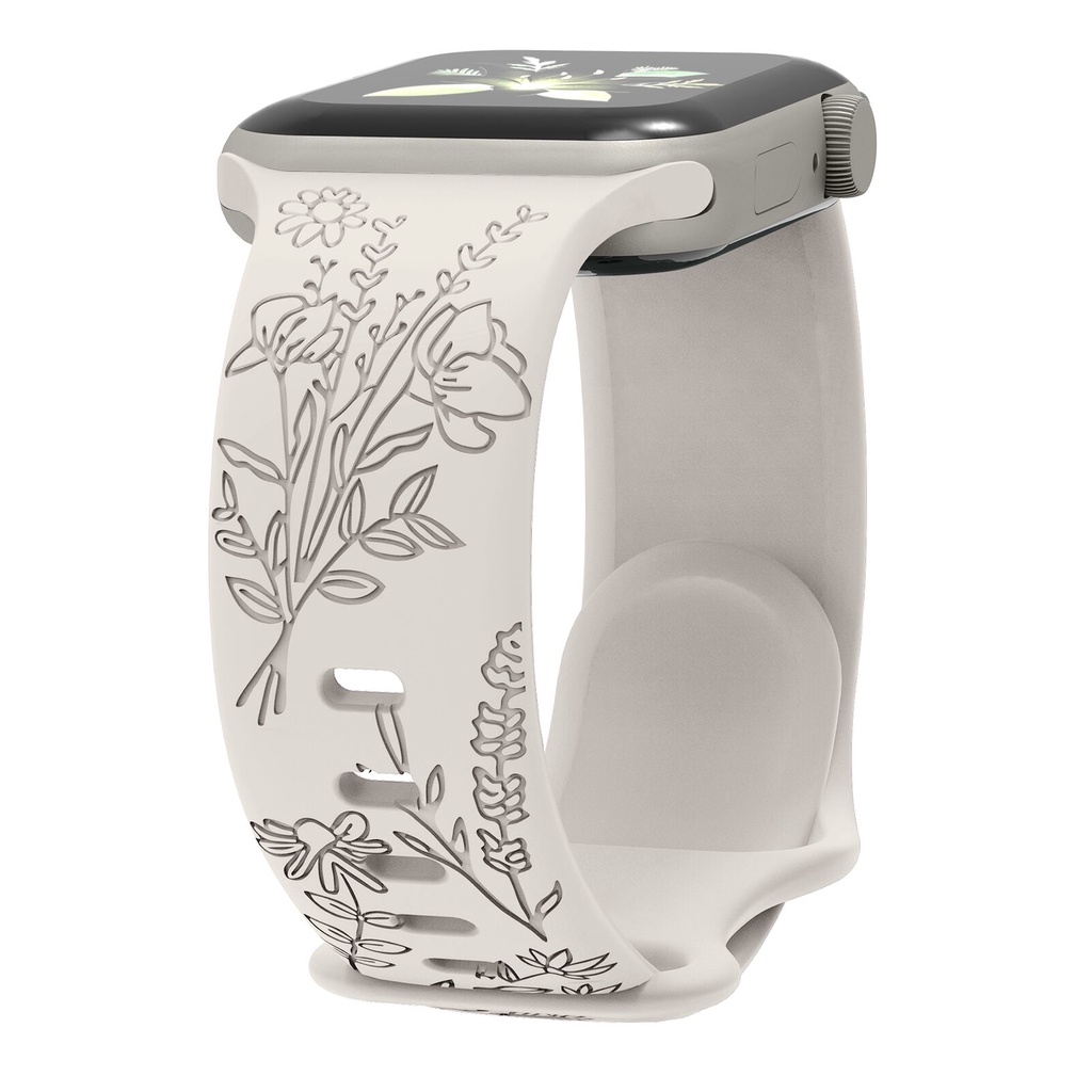 Dây Đeo Họa Tiết Hoa Oải Hương Cho Đồng Hồ Thông Minh iwatch 38 / 40 / 41mm 42 / 44 / 45 / 49mm