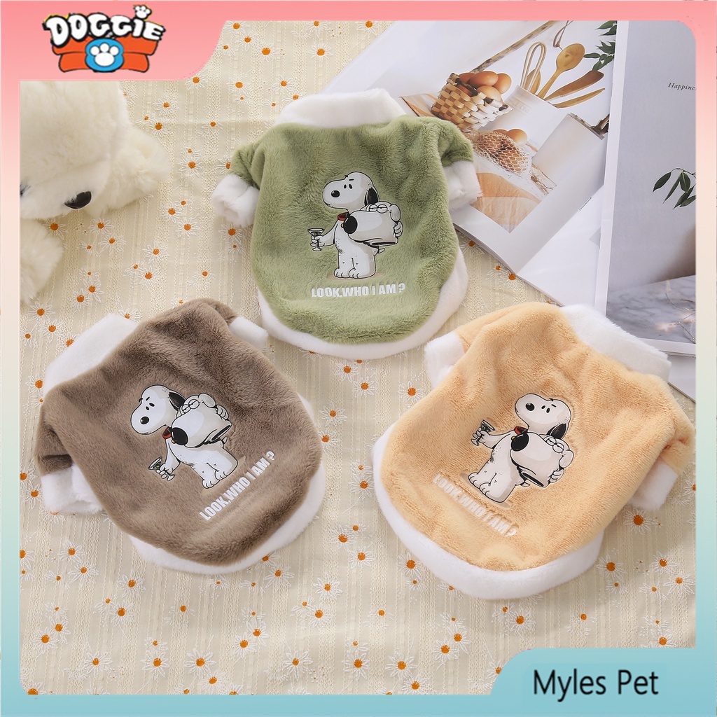 Áo hoodie Giữ Ấm In Họa Tiết Chó snoopy Dễ Thương Thời Trang Thu Đông Cho Thú Cưng