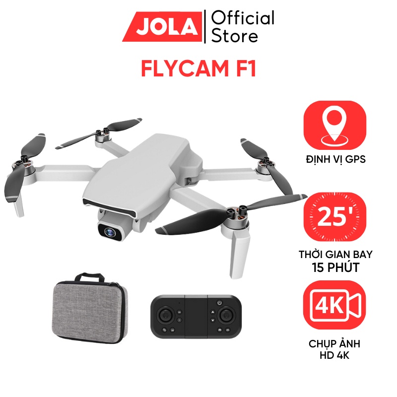 Flycam F1, máy bay điều khiển từ xa có gắn định vị GPS, hình ảnh 4k HD JOLA