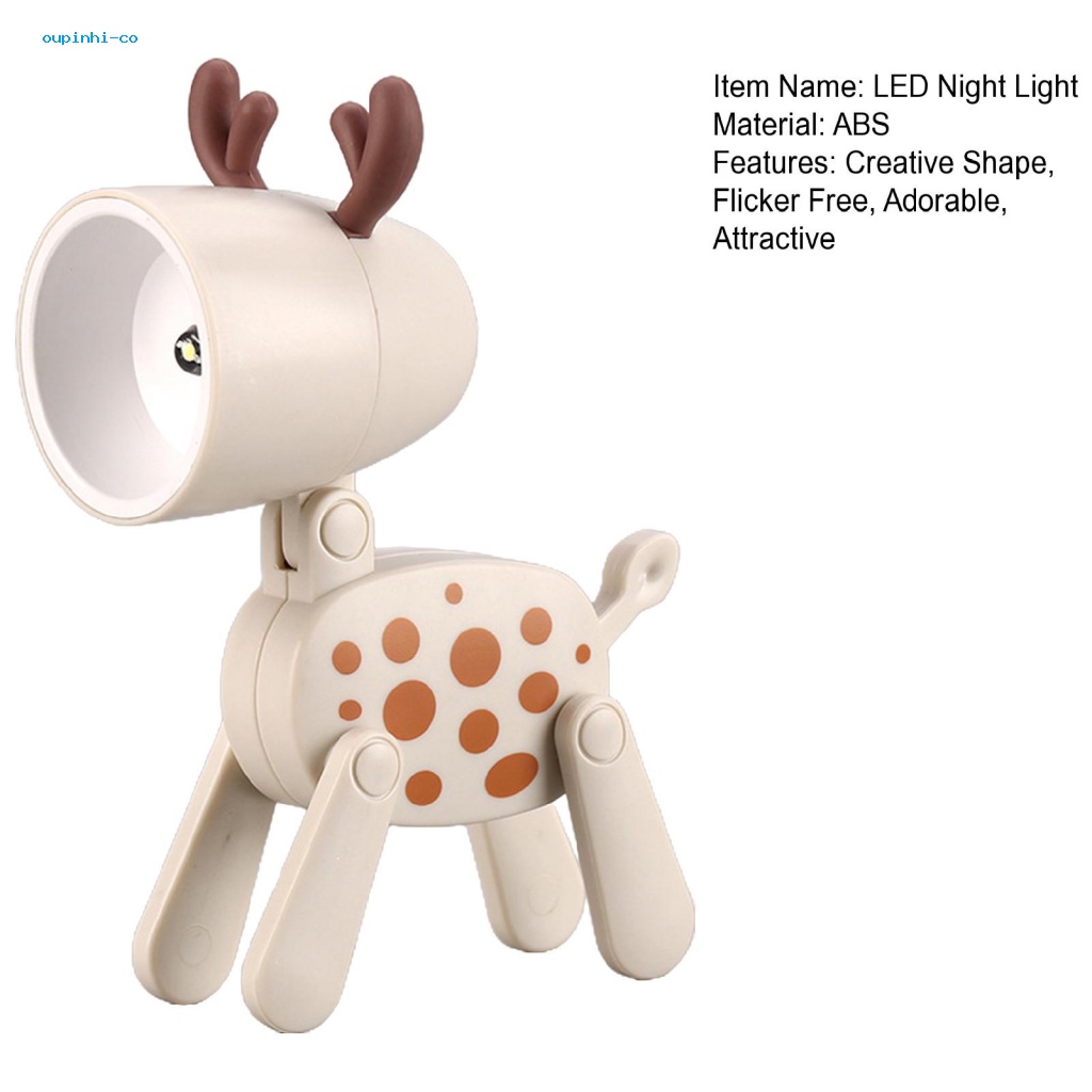 Ou Đèn Ngủ led Tiết Kiệm Năng Lượng Hình Hươu Đáng Yêu Với Vỏ Mềm Không Gật Linh Hoạt Cho Đầu Giường Hoặc Bàn Làm Việc Cho Người Mua Sắm Đông Nam