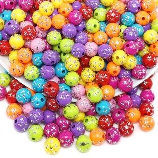 Bộ 20 hạt xâu chuỗi bằng acrylic hình ngôi sao năm cánh 8mm