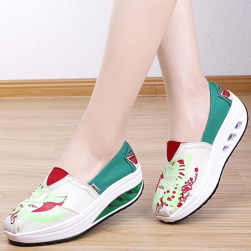Giày Lười Vải Họa Tiết Thổ Cẩm Thời Trang Cho Nữ