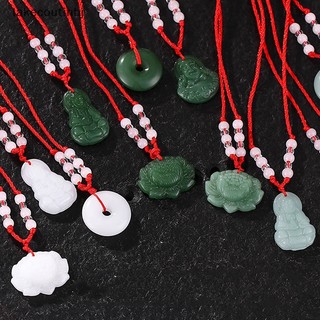 Lu mặt vòng cổ hình phật đeo tay ngọc bích trắng may mắn