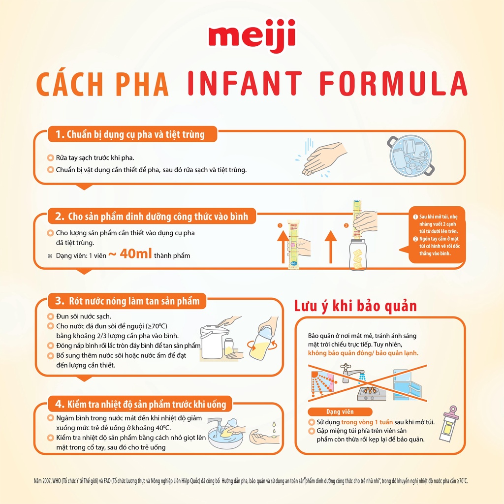 Sữa Meiji EZcube Infant Formula cho bé từ 0-12 tháng 432g