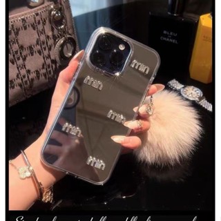 Ốp Điện Thoại Cứng Gương Thu Đông, Móc Treo Sang Trọng Dễ Thương, Ống Kính Vòng Kim Loại Mạ Điện, Thích Hợp Cho IPhone X XR XS Max 11 12 13 14 15 16 Pro Max 7 8 Plus Ốp Lưng