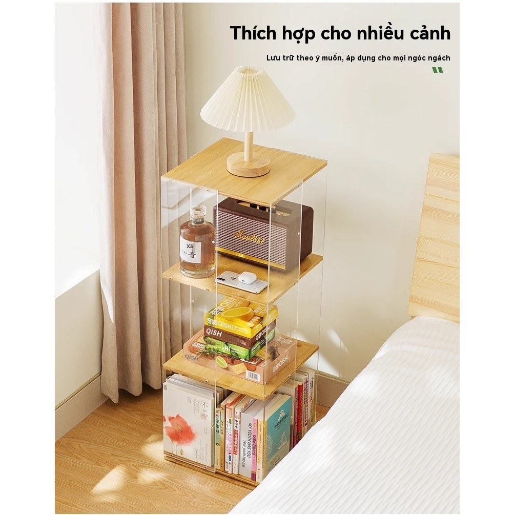 Rotating bookcase ceiling to floor children storage book cabinet baby picture book cabinet